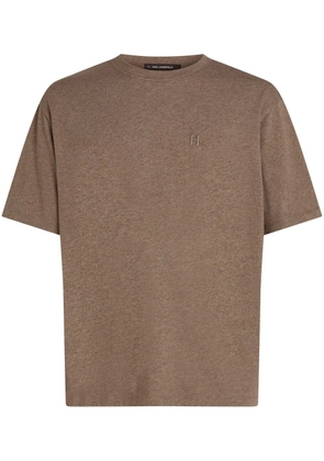 Karl Lagerfeld embroidered-monogram t-shirt - Brown