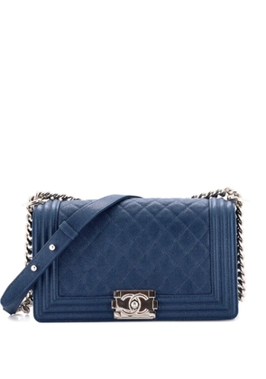 CHANEL Pre-Owned Boy Flap Bag Quilted Caviar Old Medium crossbody bag - Blue