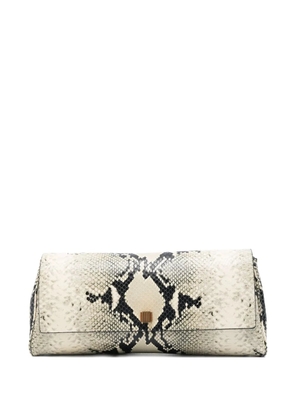 KHAITE snakeskin flap clutch - Neutrals