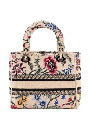 Christian Dior Pre-Owned Lady D-Lite Bag Embroidered Canvas Medium satchel - Multicolour