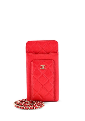 CHANEL Pre-Owned O Phone Holder Quilted Caviar crossbody bag - Red