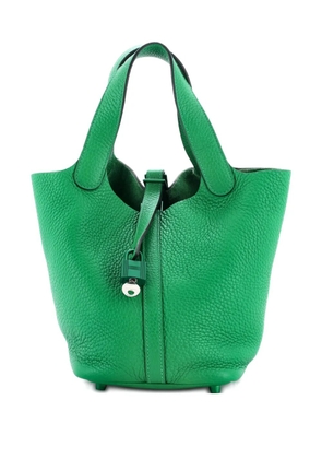 Hermès Pre-Owned Monochrome Picotin Lock Bag Clemence PM bucket bag - Green