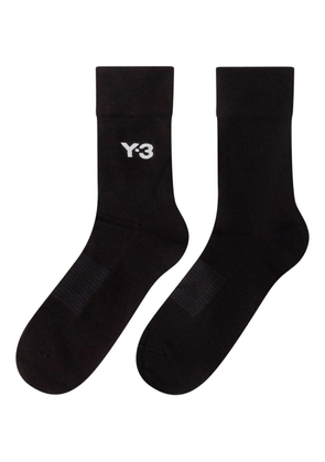 Y-3 logo-embroidered ribbed socks - Black