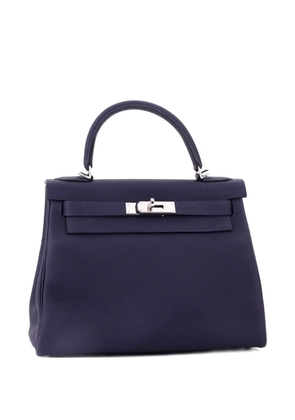 Hermès Pre-Owned Kelly Handbag Blue Togo with Palladium Hardware 28 satchel