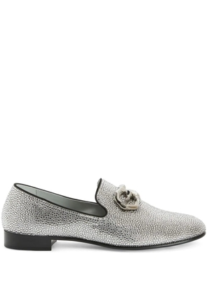 Giuseppe Zanotti Leopoldino crystal leather loafers - Grey
