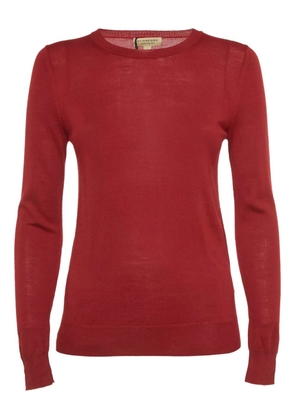 Burberry Pre-Owned merino-wool elbow-patch sweater - Red