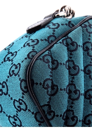 Gucci Pre-Owned GG Marmont Shoulder Bag Diagonal Quilted GG Canvas with Leather Small crossbody bag - Blue