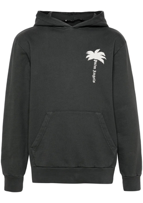 Palm Angels logo-print cotton hoodie - Black