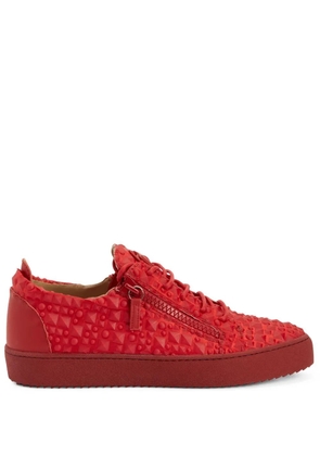 Giuseppe Zanotti Frankie 3D detailing double-zip low-top sneakers - Red