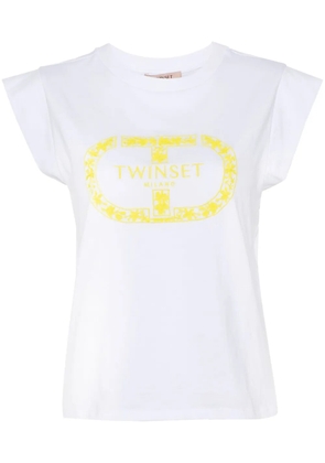TWINSET logo-embroidered cotton T-shirt - White