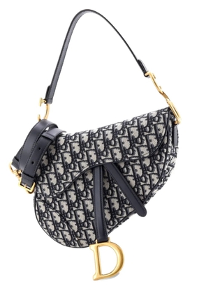 Christian Dior Pre-Owned Saddle Handbag with Strap Oblique Canvas Medium shoulder bag - Blue