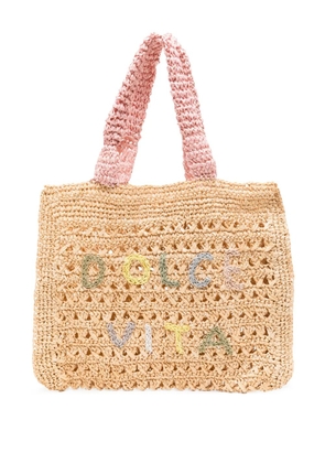 DE SIENA SHOES raffia beach bag - Neutrals