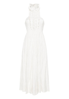 Philosophy Di Lorenzo Serafini ruffled sleeveless midi dress - Neutrals