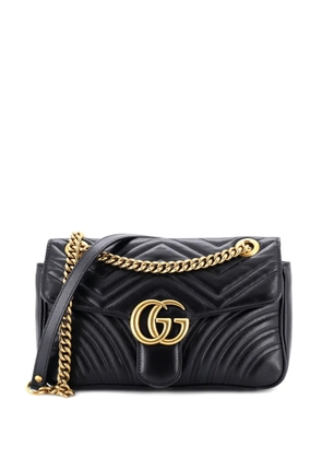 Gucci Pre-Owned GG Marmont Flap Bag Matelasse Leather Medium shoulder bag - Black