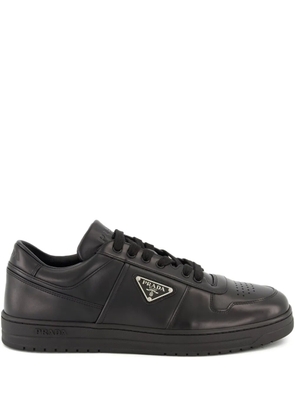 Prada leather triangle-logo sneakers - Black