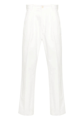 FURSAC pleated cotton slim-fit trousers - White
