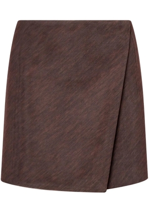 Philosophy Di Lorenzo Serafini mélange-effect wrap mini skirt - Brown