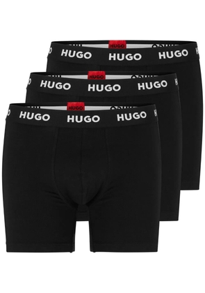 HUGO logo-waistband cotton boxers (pack of three) - Black