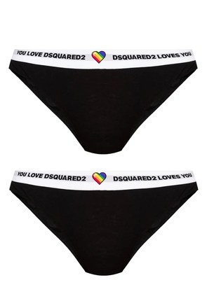 DSQUARED2 logo-waistband briefs (pack of two) - Black