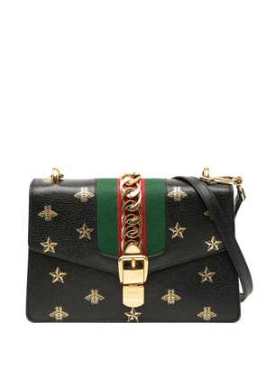 Gucci Pre-Owned 2016-2025 Small Leather Bee Star Sylvie satchel - Black