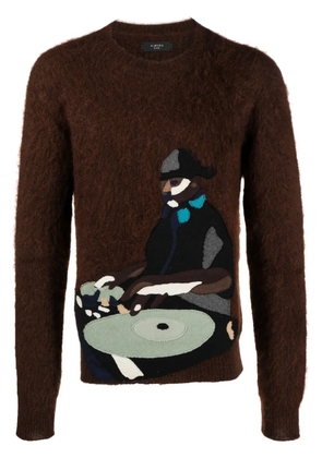 AMIRI Turn Table-appliqué jumper - Brown