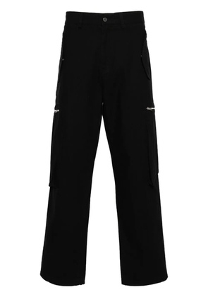 Represent herringbone straight-leg trousers - Black