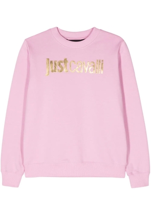 Just Cavalli logo-print cotton sweatshirt - Pink