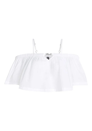 Karl Lagerfeld off-shoulder cropped beach top - White