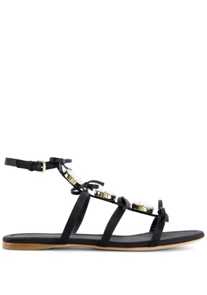 Giambattista Valli crystal-embellished leather sandals - Black