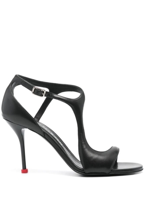 Alexander McQueen Harness 90mm leather sandals - Black