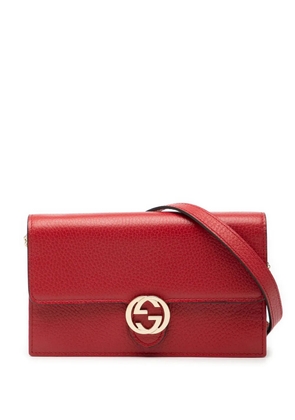 Gucci Pre-Owned 2000-2015 Leather Interlocking G Dollar Wallet on Chain crossbody bag - Red