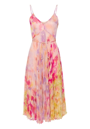 TWINSET abstract-print pleated midi dress - Pink