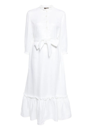 N.Peal Iris ruffled linen dress - White