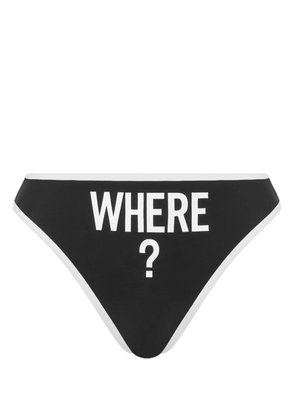 Moschino slogan-print bikini bottoms - Black