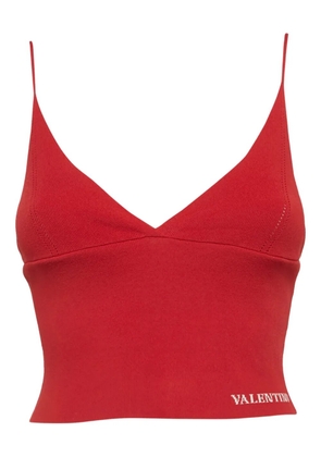 Valentino Pre-Owned knit logo-lettering top - Red