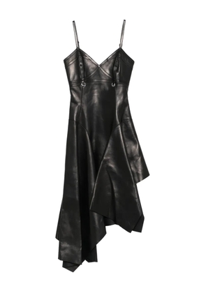 Alexander McQueen leather asymmetrical dress - Black