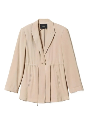 TWINSET drawstring single-breasted blazer - Neutrals