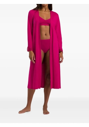 Hanro lace-trim robe - Pink
