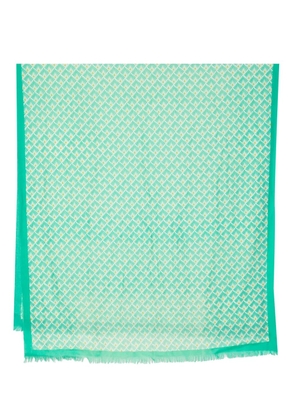 N.Peal tile-print cashmere scarf - Green