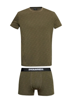 DSQUARED2 logo-print cotton two-piece set - Green