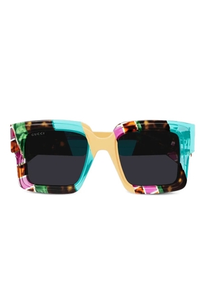 Gucci Eyewear patterned square-frame sunglasses - Blue