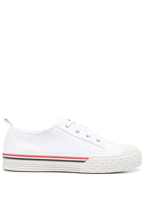 Thom Browne stripe-trim lace-up sneakers - White