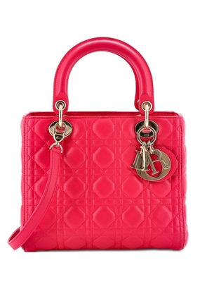 Christian Dior Pre-Owned Lady Dior Bag Cannage Quilt Lambskin Medium satchel - Pink