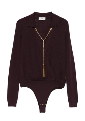 Elisabetta Franchi wrap ribbed bodysuit - Red