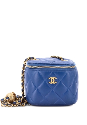CHANEL Pre-Owned Pearl Crush Vanity Case with Chain Quilted Lambskin Mini clutch bag - Blue