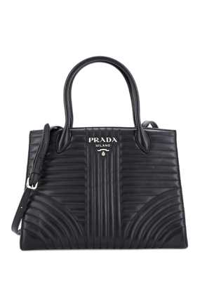 Prada Pre-Owned Convertible Open Diagramme Quilted Leather Medium tote bag - Black