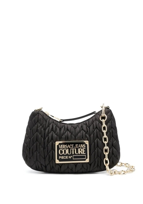 Versace Jeans Couture logo-plaque matelassé shoulder bag - Black