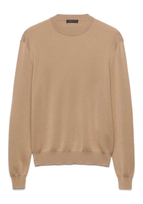Prada triangle-logo cashmere sweater - Brown