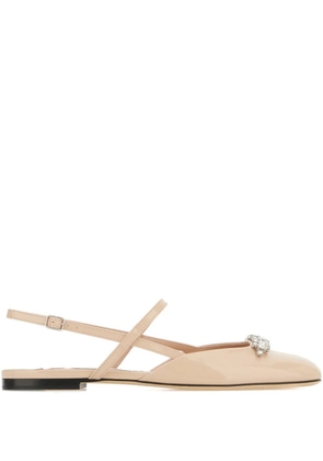 Jimmy Choo crystal-embellished ballet flats - Neutrals