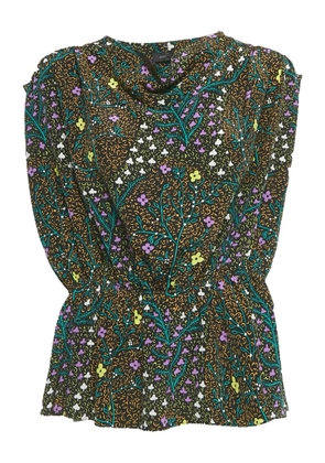 JOSEPH floral-print silk top - Black
